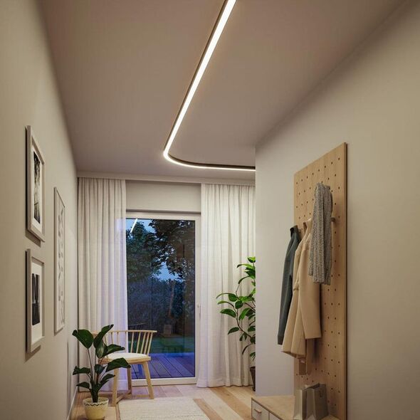 Γραμμικό φωτιστικό σύστημα LINION Power Channel LED 17W 1m 3000K IP20 100VA 230V/24V μαύρο RAL 9004 / αλουμίνιο