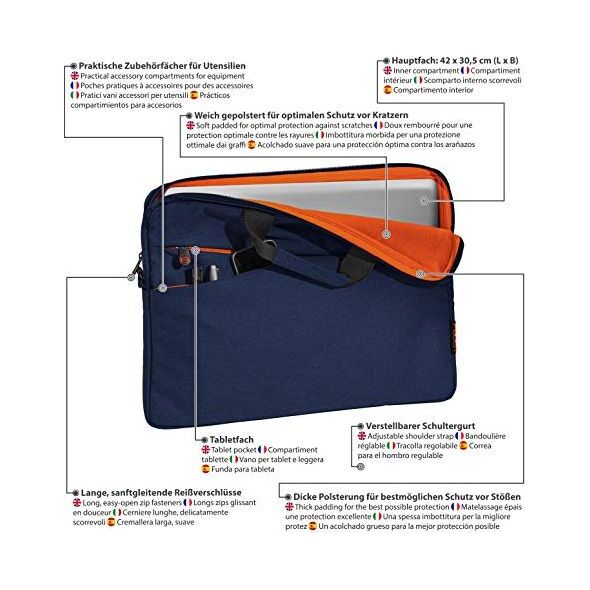 Torba Pedea Torba na laptopa Pedea Modna torba na laptopa do 17,3 cala (43,9 cm) Torba na ramię z paskiem na ramię, niebieska