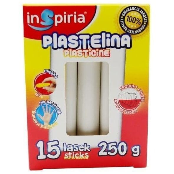 Plastelina biała 15 lasek 250g