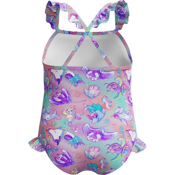 Dziecięcy Strój Kąpielowy Alv Digi Pt Frill Tsrp 1pc If  fiery red/white/french blue rozmiar 6