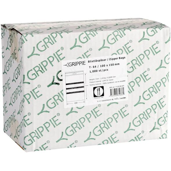 Σακούλα με φερμουάρ 160x120mm T-32 1000τμχ/πακ - (1000 τμχ.)