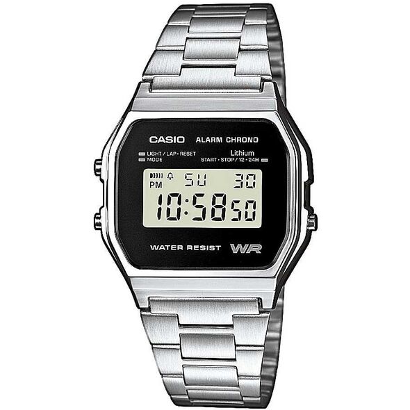 Zegarek Casio Zegarek męski Retro Silver srebrny (A158WEA-1EF)