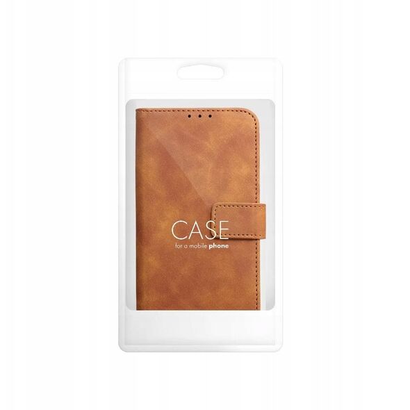 Θήκη TENDER Book για XIAOMI Redmi Note 14 4G (GLOBAL - 164,84mm x 78,15mm x 8,16mm) καφέ