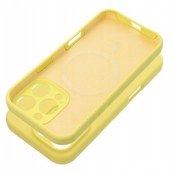 Θήκη SILICONE 2mm για IPHONE 15 Pro Max συμβατή με MagSafe κίτρινο