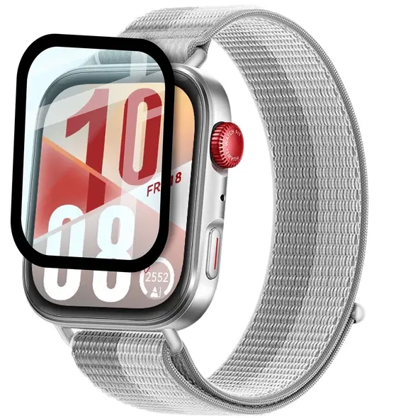 Szkło hybrydowe Bizon Glass Watch Edge Hybrid dla Huawei Watch Fit 4 czarne