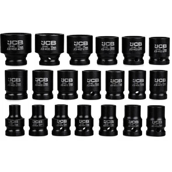 Σετ καρυδάκια κρούσης 1/2" 20 τεμ. (6-γωνιακά) (8-32mm)