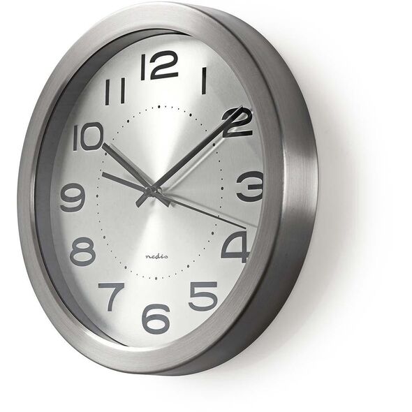 Nedis CLWA010MT30SR, Τοίχος, Στρογγυλό, Ασημί, Ανοξείδωτο ατσάλι, Μοντέρνο, AA