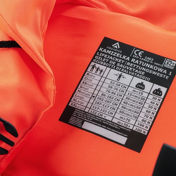 Kamizelka Ratunkowa Kamizelka Ratunkowa 100n  fluo orange rozmiar M