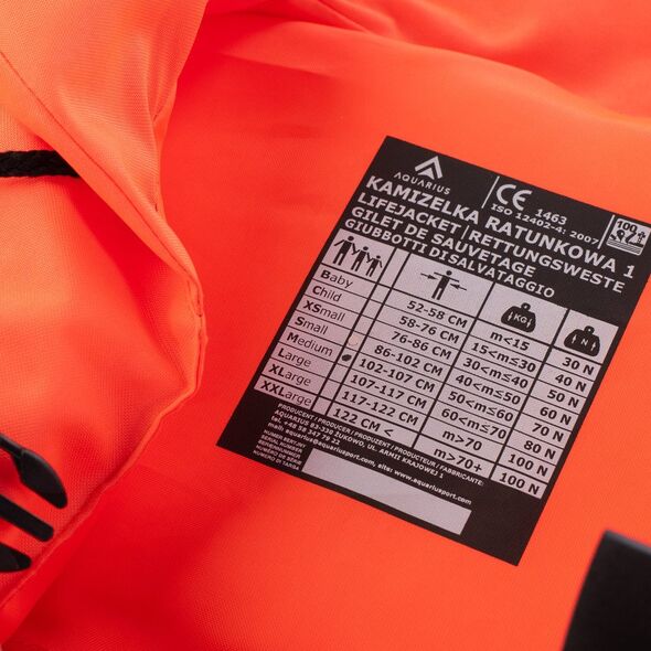 Kamizelka Ratunkowa Kamizelka Ratunkowa 100n  fluo orange rozmiar M