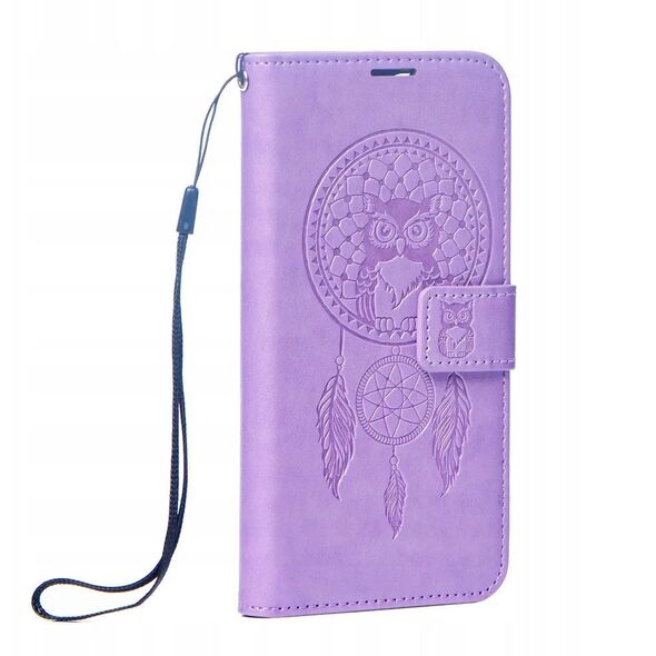 Θήκη βιβλίου MEZZO για XIAOMI Redmi Note 14 4G (GLOBAL - 164,84mm x 78,15mm x 8,16mm) ονειροπαγίδα μωβ