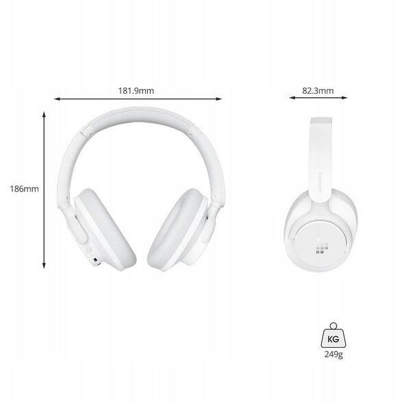 Słuchawki bezprzewodowe Tronsmart SOUNFII Q20S Hybrid ANC z aktywną redukcją hałasu - białe