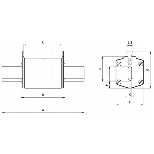 Ασφάλεια ETI Polam NH2/WT-2C 125A/500V 004139396