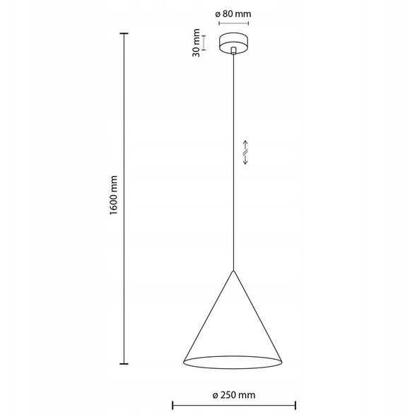 Φωτιστικό κρεμαστό Cono 6630 με 1x15W E27 μαύρο της TKKRYWULT
