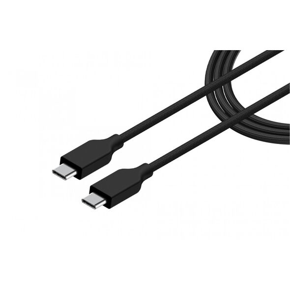GENIUS καλώδιο φόρτισης ACC-C2CC-3A, 150cm, USB-C σε USB-C, 3A, PD60W, πλεκτό, μαύρο