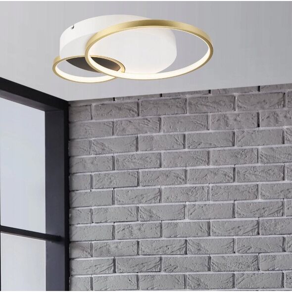 Lamkur Benito 50973 πλαφονιέρα λάμπα οροφής 31W LED 3000-6500K 4400 lm λευκό/χρυσό