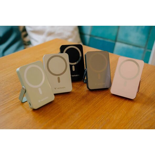Verbatim, powerbank με ασύρματη φόρτιση, 5V, φόρτιση τηλεφώνου, 32259, 10 000mAh, Μαγνητική τοποθέτηση, πράσινη