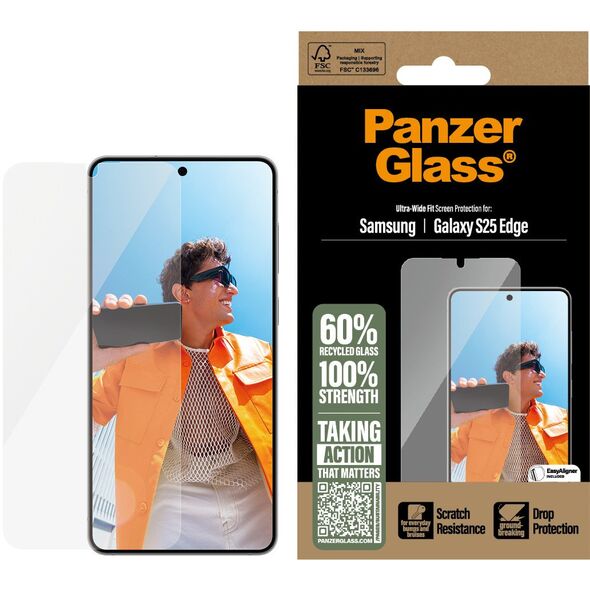 Tempered glass PanzerGlass Ultra-Wide Fit για Samsung Galaxy S25 Edge