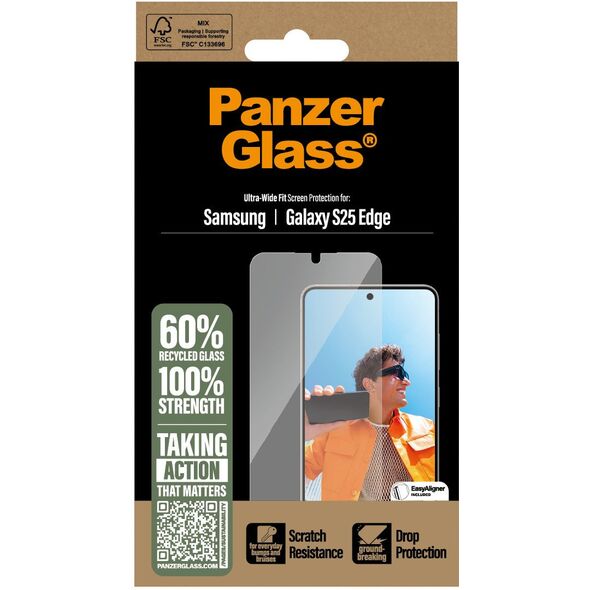 Tempered glass PanzerGlass Ultra-Wide Fit για Samsung Galaxy S25 Edge