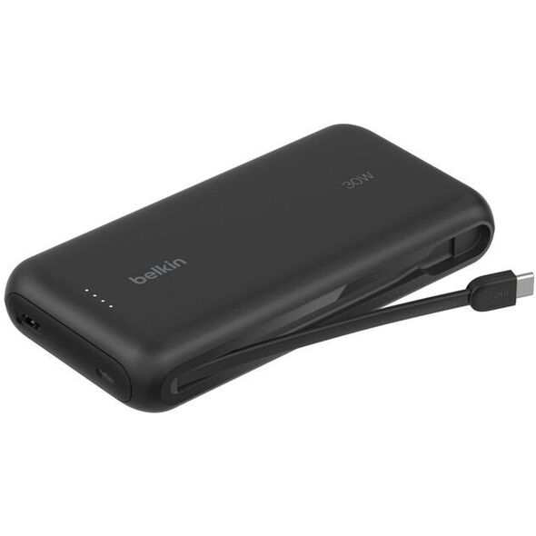 Φορητός φορτιστής Belkin 20.000mAh μαύρο 30W με ενσωματωμένο καλώδιο USB-C BPB024hqBK