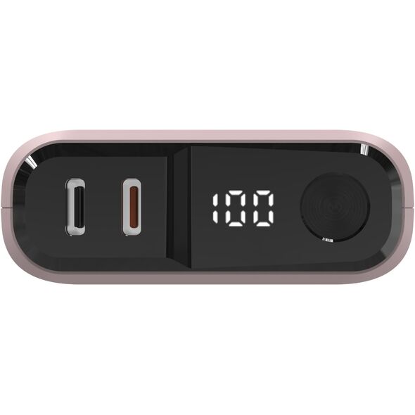 Φορητός φορτιστής RealPower PB-10000C PD+ με 3xType-C, Ροζ