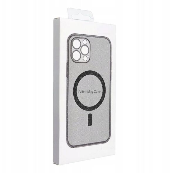 Θήκη CLEAR MAG COVER με προστασία κάμερας συμβατή με MagSafe για IPHONE 16 pink glitter