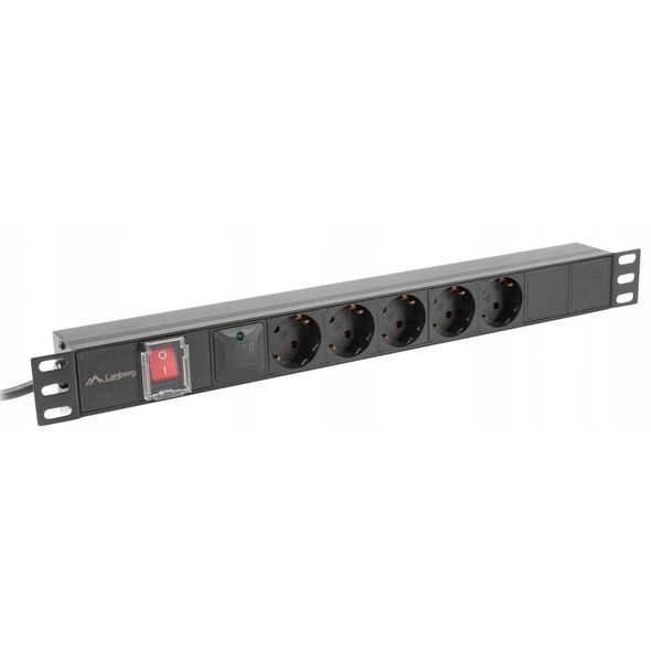 ΠΟΛΥΜΠΡΙΖΟ ΡΑΚ PDU 19" LANBERG 1U 16A 5X SCHUKO 2M ΜΑΥΡΟ C14