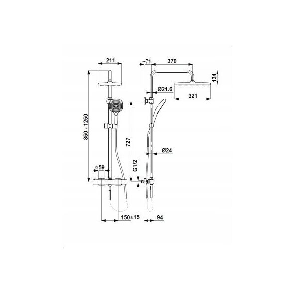 5756-910-34 / KFA / MALAGA / ΝΤΟΥΖΙΕΡΑ ΜΕ ΘΕΡΜΟΣΤΑΤΙΚΗ ΜΠΑΤΑΡΙΑ ΤΟΙΧΟΥ, PVD ΒΟΥΡΤΣΙΣΜΕΝΟ ΡΟΖ ΧΡΥΣΟ /