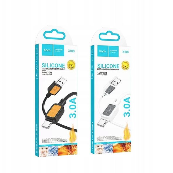 Καλώδιο USB A σε USB C HOCO 3A 1 m X108 μαύρο