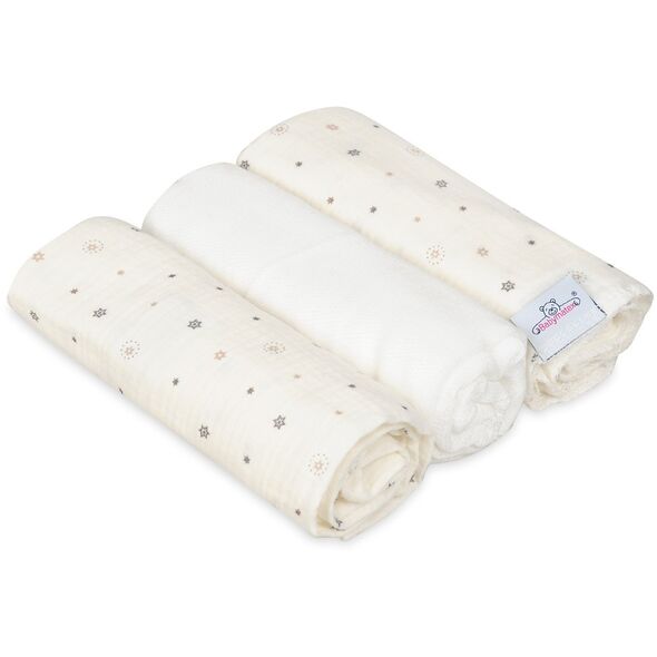 Πάνες MUSLIN DESIGN με σχέδιο, σετ 3, μέγεθος 70x80