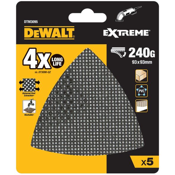DeWalt γυαλόχαρτο 93 x 93 mm (5 τεμ.) κόκκοι 240