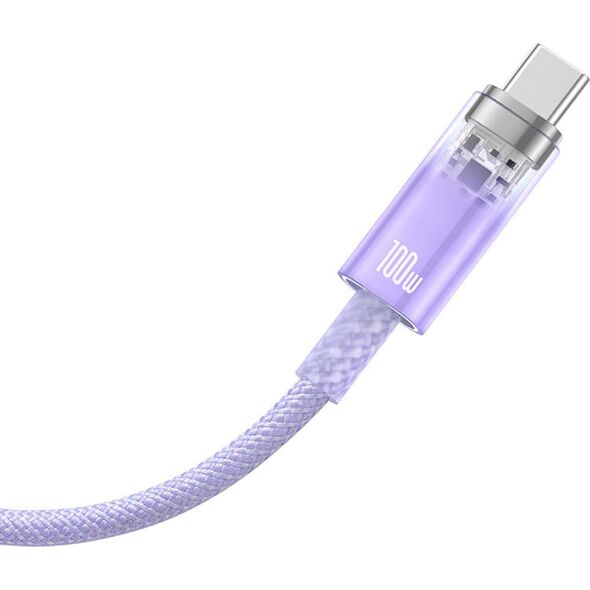Kabel USB Baseus USB-A - USB-C 1 m Fioletowy (CATS010405)