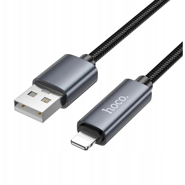 Καλώδιο USB A do Lightning HOCO 2,4A με οθόνη 1 m X112 μαύρο