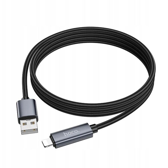 Καλώδιο USB A do Lightning HOCO 2,4A με οθόνη 1 m X112 μαύρο