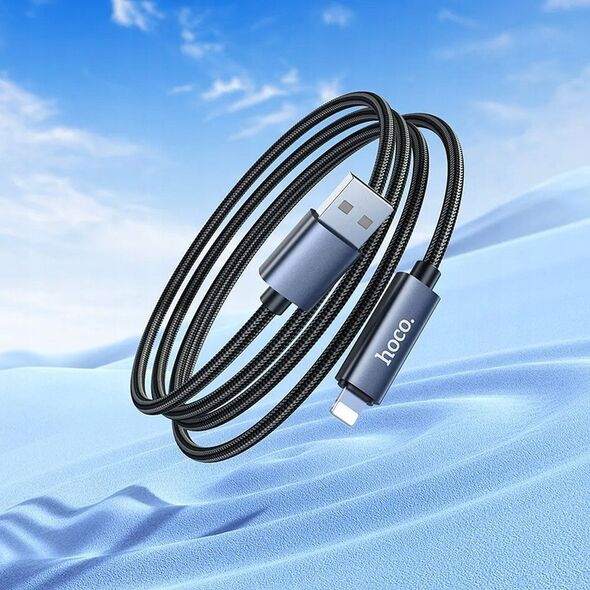 Καλώδιο USB A do Lightning HOCO 2,4A με οθόνη 1 m X112 μαύρο