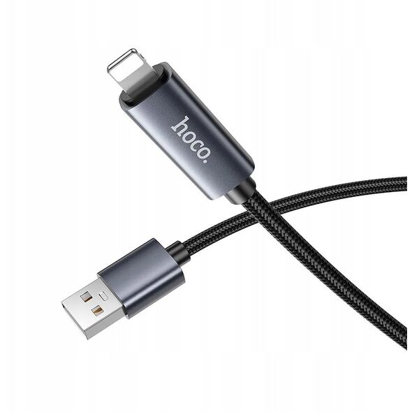 Καλώδιο USB A do Lightning HOCO 2,4A με οθόνη 1 m X112 μαύρο