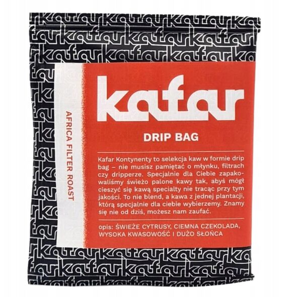 Kafar - καφές σε φακελάκια Dripbag AFRYKA Φίλτρο - 1 φακελάκι 12 g