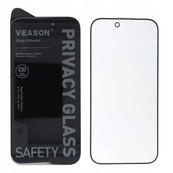 Προστατευτικό Γυαλί 6D Pro Veason Privacy Glass - για Iphone 16 Pro μαύρο