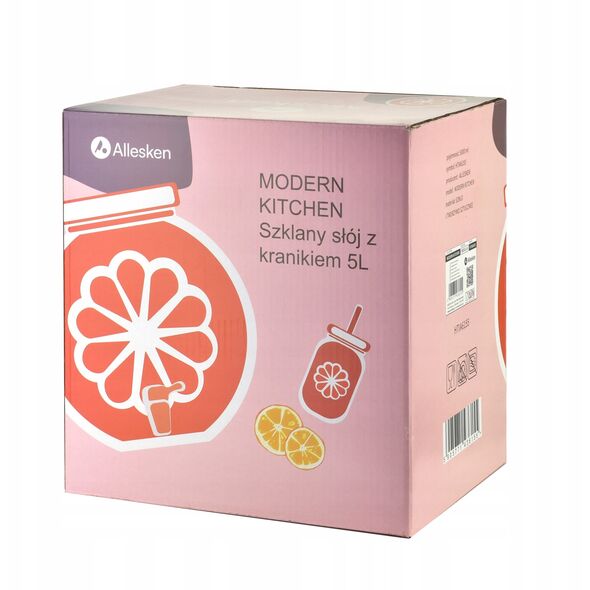 MODERN KITCHEN Szklany słój z kranikiem 5L