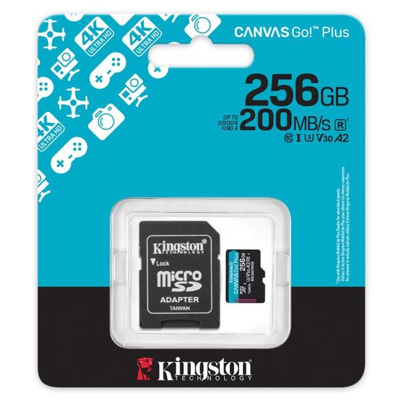 Κάρτα μνήμης Micro SDXC C10 UHS-I U3 Kingston Canvas Select Plus 200MB/s 256GB + 1 ADP 740617347999 740617347999 έως και 12 άτοκες δόσεις