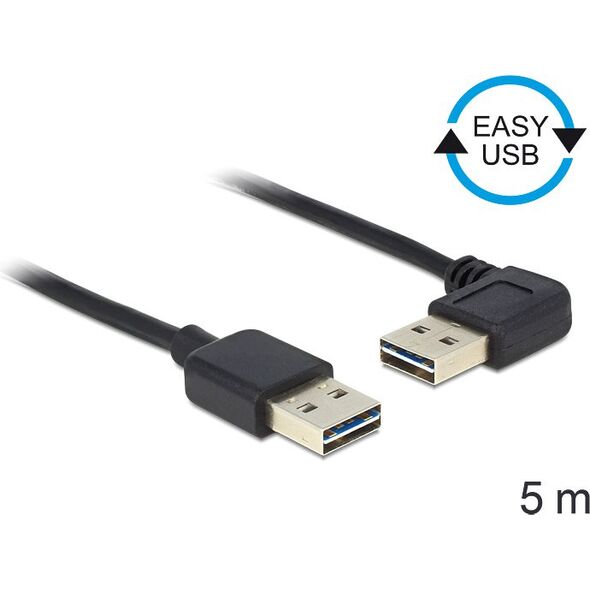 Kabel USB Delock USB-A - 5 m Czarny (83467)