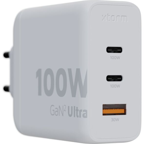 Ładowarka Xtorm Ładowarka cienna Ultra GaN2 100W 2xUSB-C PD,1xUSB-A QC 3.0 Biała