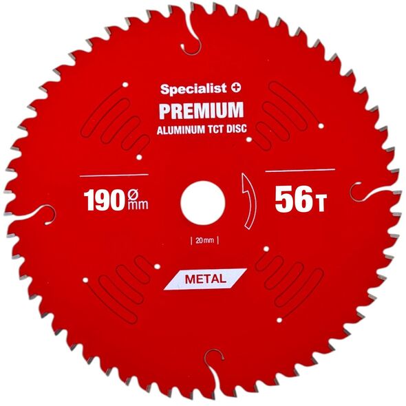 Δίσκος κοπής 190x56Tx30mm, Αλουμίνιο PREMIUM, SPECIALIST+