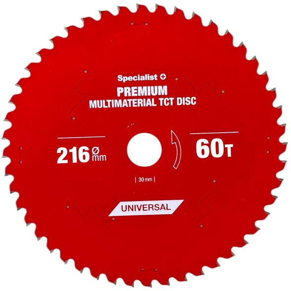 Δίσκος κοπής 216x60Tx30mm, Πολυϋλικό PREMIUM, SPECIALIST+