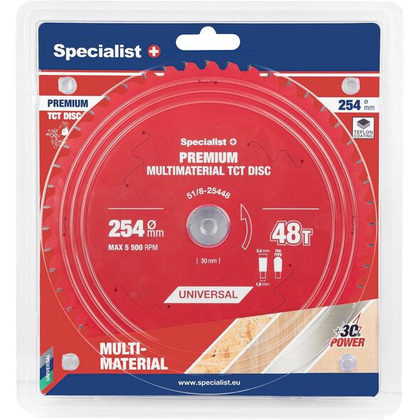 Δίσκος κοπής 254x48Tx30mm, Πολυϋλικό PREMIUM, SPECIALIST+