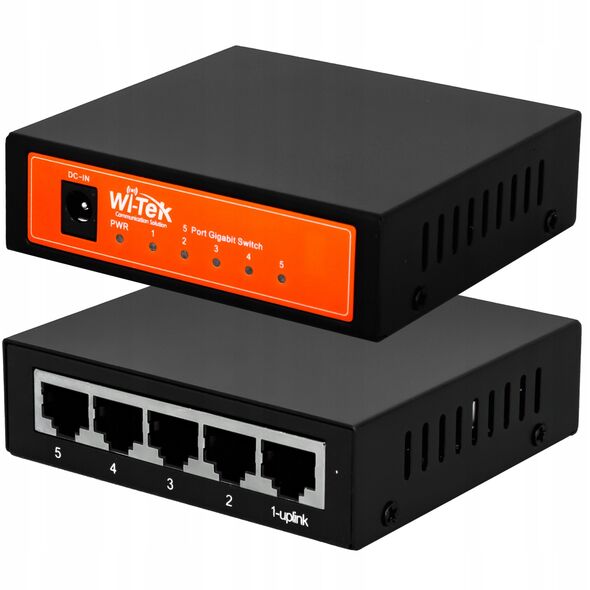 Wi-Tek WI-SG105 μη διαχειριζόμενος Gigabit Ethernet (10/100/1000) Μαύρο, Πορτοκαλί
