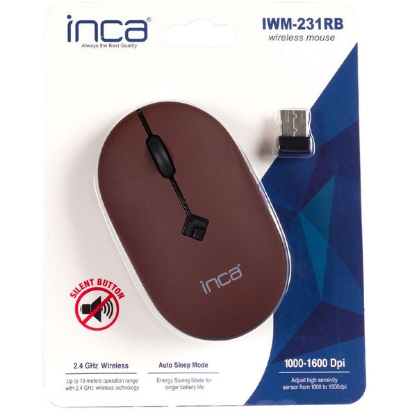 Ποντίκι Inca IWM-231RB Αμφιδέξιο RF Ασύρματο Οπτικό 1600 DPI