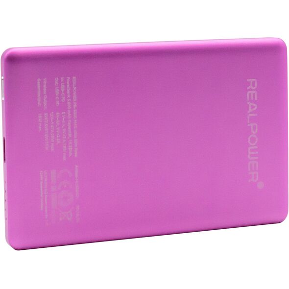 RealPower PB-5000 MAG 5000 mAh Ασύρματη φόρτιση Ροζ