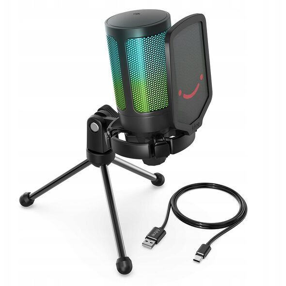 Μικρόφωνο πυκνωτικό στούντιο Fifine A6V AMPLIGAME RGB για παίκτες