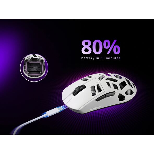 LORGAR MSE90W, Ασύρματο Ποντίκι Παιχνιδιών Elite από Κράμα Μαγνησίου, Λευκό