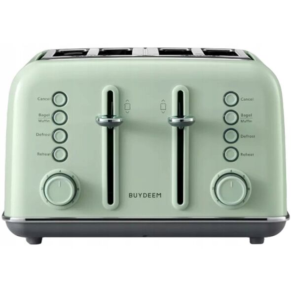 BUYDEEM Τοστιέρα για 4 φέτες, μοντέλο DT640E, χρώμα Cozy Greenish, EU